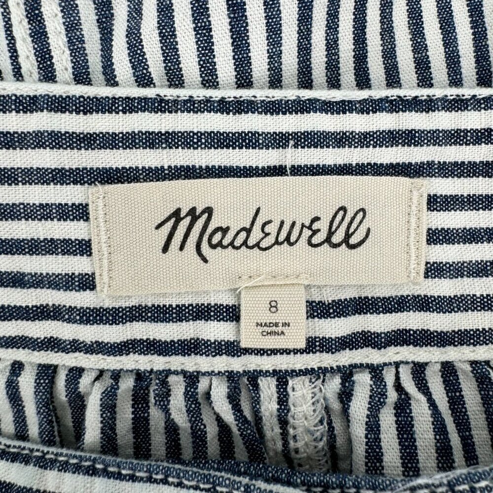 Madewell Palisade Button Front Chambray Stripe A-Line Lined Boho Lightweight 8 M - Picture 8 of 9